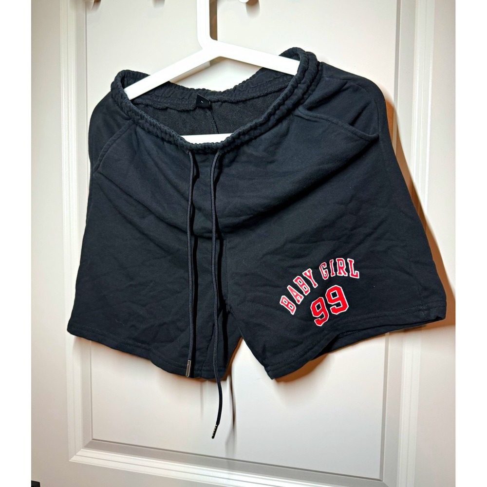 Black Sweat Shorts Womens S